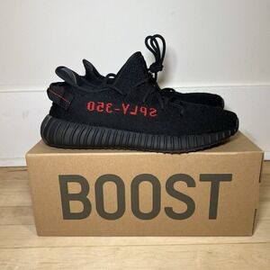 Adidas Yeezy Boost 350 V2 Black Red Bred 100% Authentic Size 10.5‎ New In Box